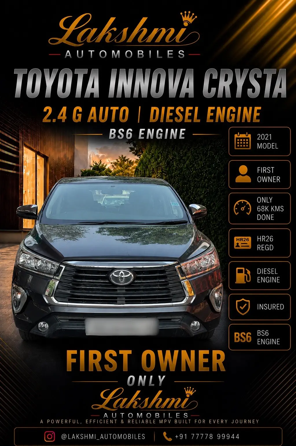 Used TOYOTA | TOYOTA INNOVA CRYSTA 2.4 G AUTO | 2021